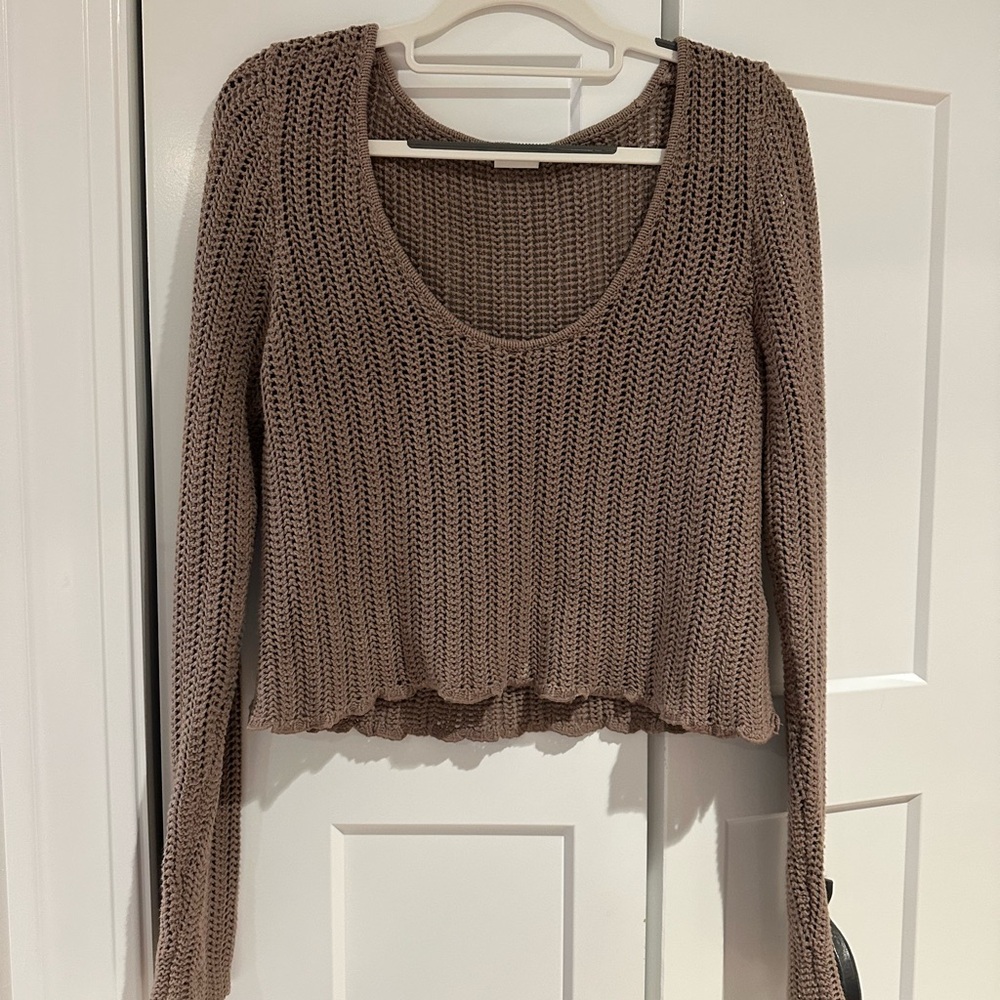 Abercrombie & Fitch Taupe Scoop Neck Sweater